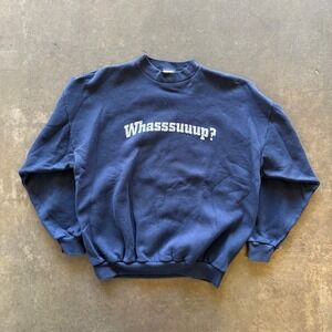 Vintage Budweiser Wassssup Sweatshirt Tultex Meme Beer Graphic XL